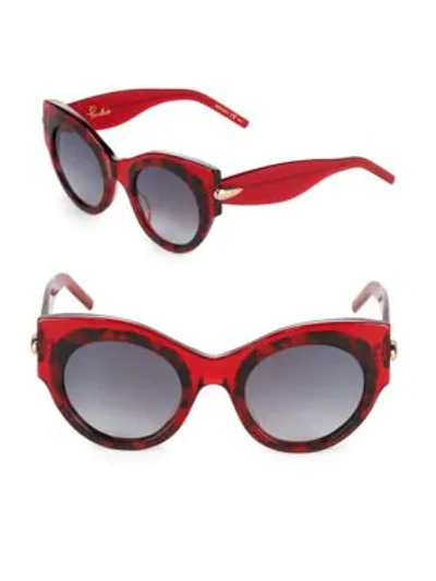 Shop Pomellato 48mm Round Printed Sunglasses In Shiny Trans