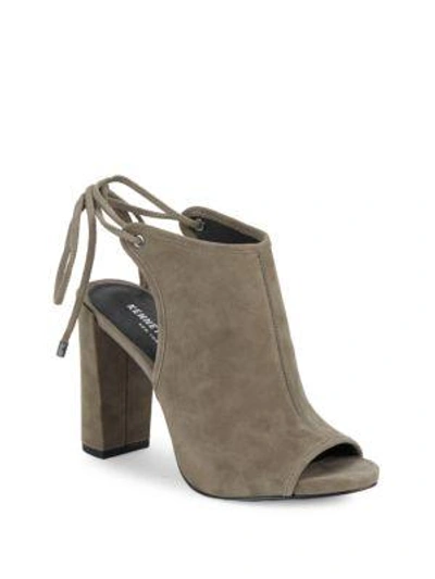 Shop Kenneth Cole Daan Textured Block Heel Sandals In Light Grey