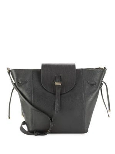 Shop Meli Melo Fleming Woven-flap Leather Shoulder Bag In Black