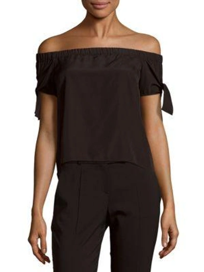 Shop Amanda Uprichard Elasticized Off-the-shoulder Top In Black