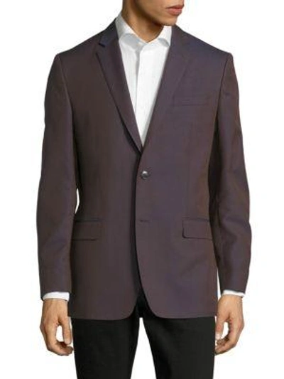 Shop Versace Long-sleeve Sportcoat In Blackberry Granite