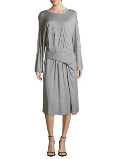 Shop Balenciaga Side-dapered Jersey Dress In Grey