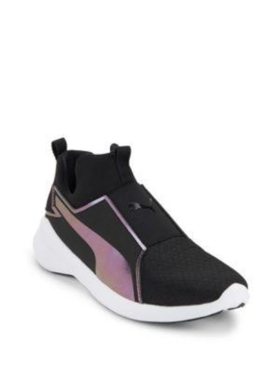 Shop Puma Rebel Slip-on Sneakers In Black