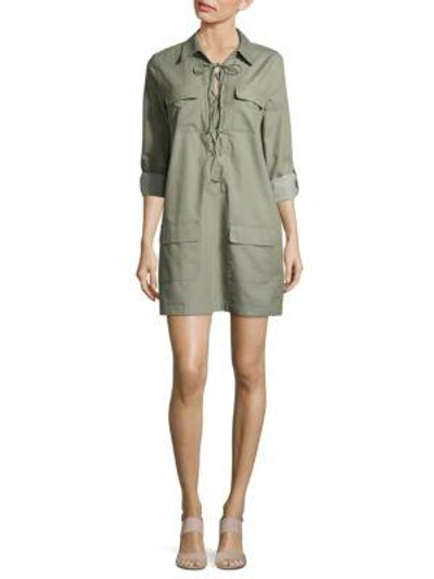 Shop Equipment Knox Lace-up Cotton Dress In Army Jacket