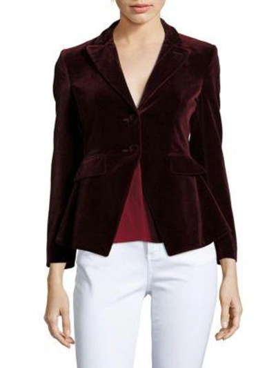 Shop Altuzarra Solid Long-sleeve Jacket In Dark Red