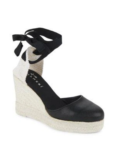 Shop Manebi Canyon Round-toe Wedge Espadrilles In Black