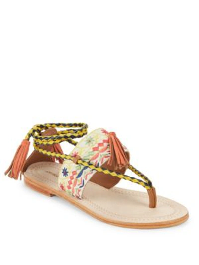 Shop Antik Batik Tarata Tasseled Sandals In Cream