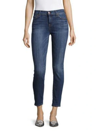 Shop 7 For All Mankind The Ankle Solid Skinny Jeans In Barrier Reef