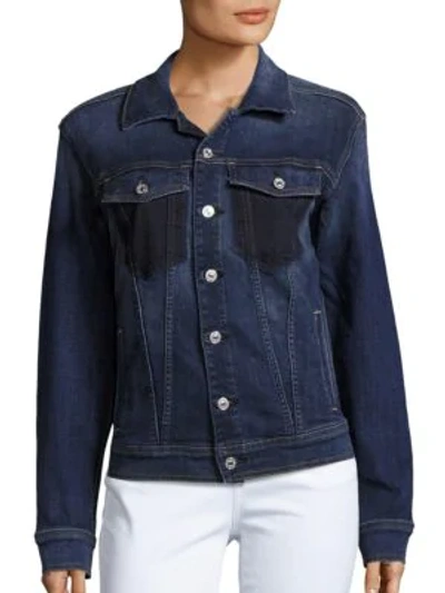 Shop 7 For All Mankind Long-sleeve Denim Jacket In Medium Washed Blue