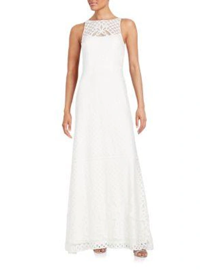Shop Vera Wang Lace Halter Gown In White