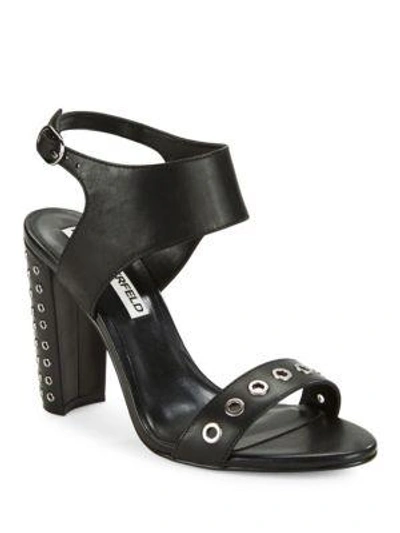 Shop Karl Lagerfeld Leola Grommet-accented Sandals In Black