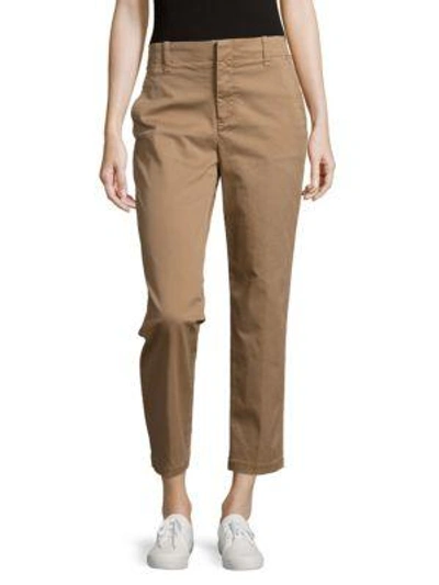 Shop Vince Solid Stretch Pants In Khaki