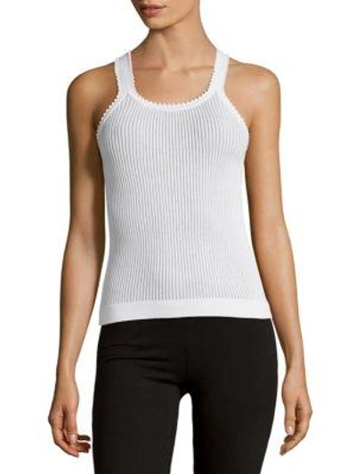 Shop Carven Ribbed Tank Top In White