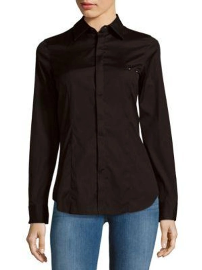 Shop Dsquared2 Point Collar Button-down Shirt In Nero