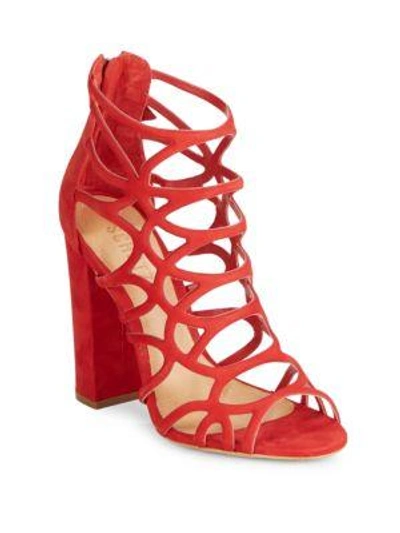 Shop Schutz Open-toe Leather Sandals In Red