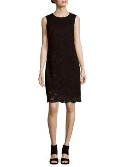 Shop Karl Lagerfeld Lace Shift Dress In Black