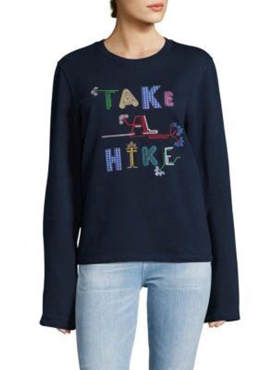 Shop Opening Ceremony Take A Hike Cotton Sweatshirt In Navy