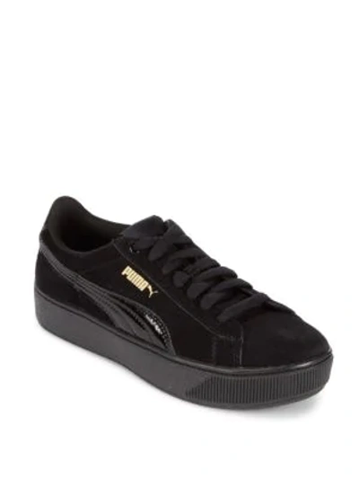 Shop Puma Vikky Signatured Platform Sneakers In Black