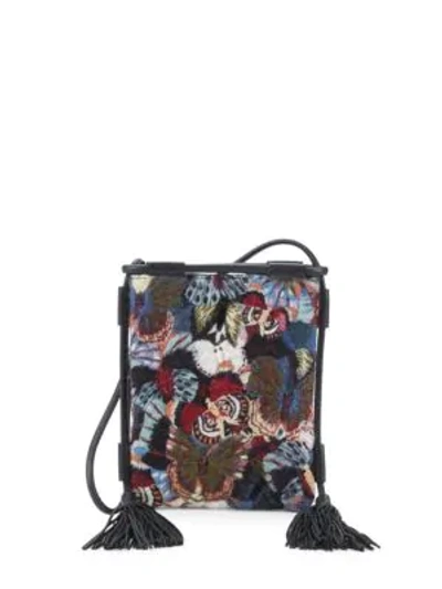 Shop Valentino Insect-print Shoulder Bag In Black
