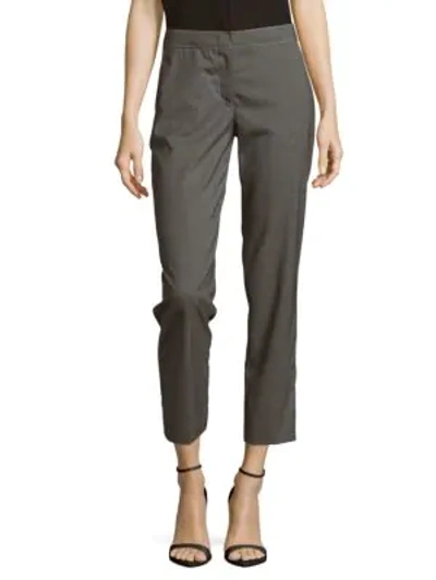 Shop Prada Zippered Wool Cropped Pants In Grey