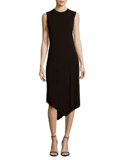 Shop Dkny Asymmetrical Layered Dress In Black