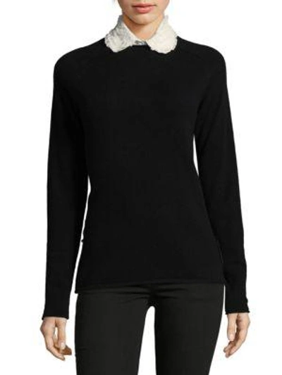 Shop Red Valentino Lace Button Collar In Avorio