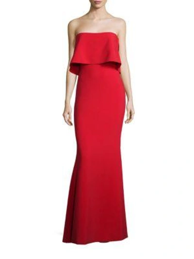 Shop Likely Driggs Strapless Gown In Scarlet