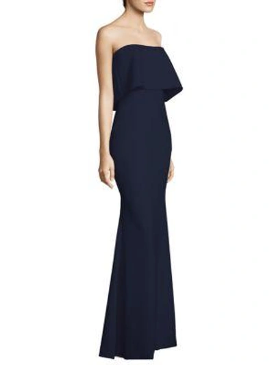 Shop Likely Driggs Strapless Gown In Navy