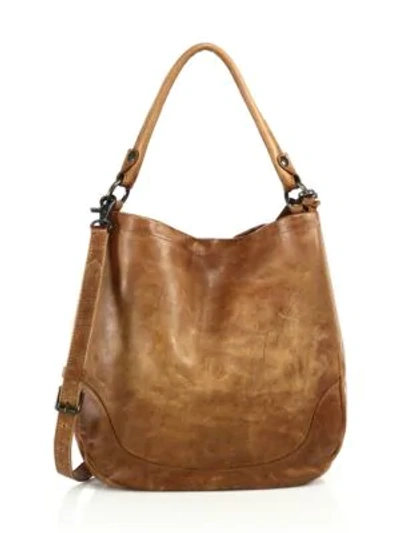 Shop Frye Melissa Leather Hobo Bag In Red Clay