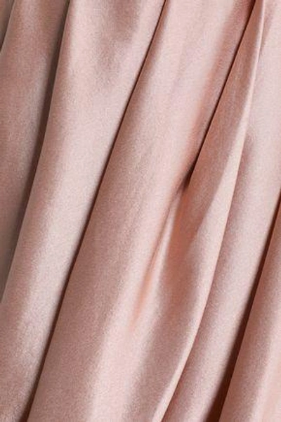Shop Zimmermann Strapless Draped Washed-silk Mini Dress In Blush