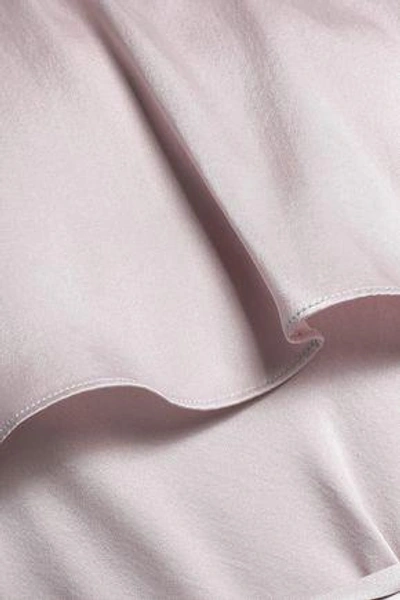 Shop Zimmermann One-shoulder Ruffled Washed-silk Dress In Lilac