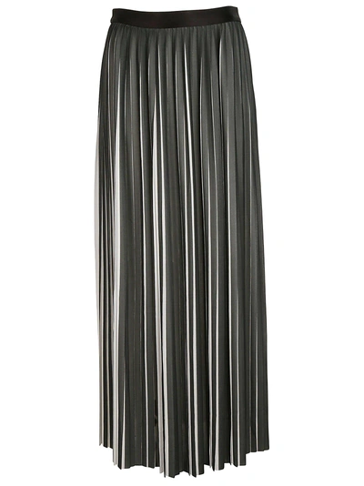 Shop Karl Lagerfeld Pleated Maxi Skirt In Black-white