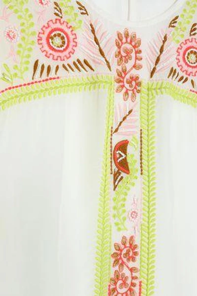 Shop Antik Batik Mimi Embellished Crepe De Chine Top In White