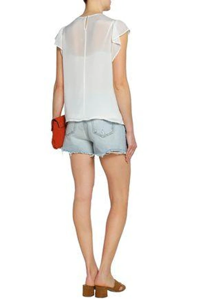 Shop Antik Batik Mimi Embellished Crepe De Chine Top In White