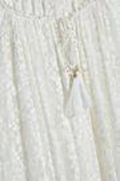 Shop Zimmermann Woman Gathered Embroidered Silk-chiffon Blouse White
