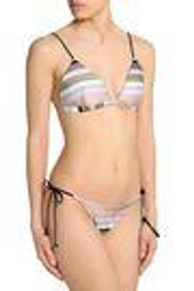 Shop Zimmermann Woman Striped Triangle Bikini Beige