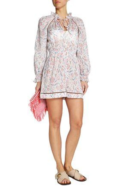 Shop Zimmermann Woman Zephyr Printed Cotton-voile Playsuit White