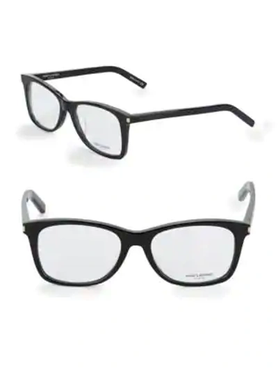 Shop Saint Laurent 54mm Optical Glasses In Shiny Black