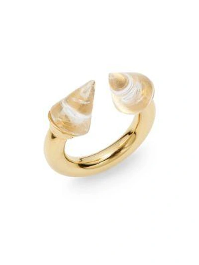 Shop Vita Fede Titan Quartz Ring/goldtone