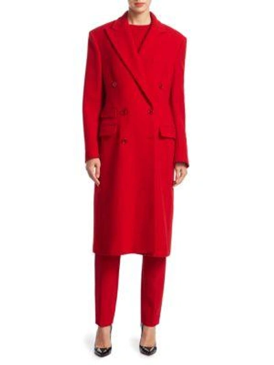 Shop Ralph Lauren Brendan Double-breasted Wool Coat In Red