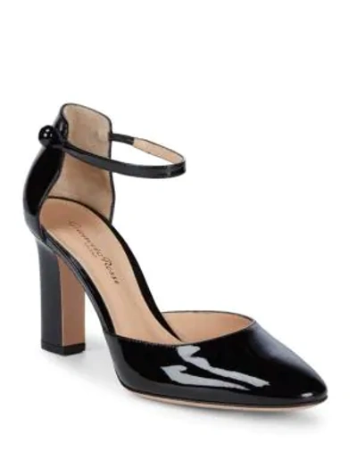 Shop Gianvito Rossi Ankle-strap Leather Pumps In Black