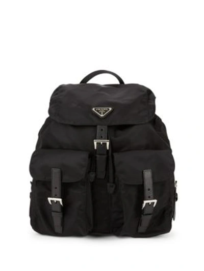 Shop Prada Zaino Leather Backpack In Black