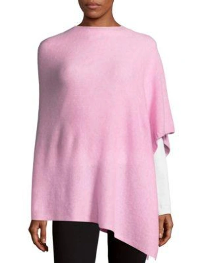 Shop La Fiorentina Asymmetrical Cashmere Poncho In Light Pink