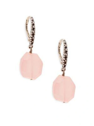 Shop Stephen Dweck Freeform Nugget Pink Chalcedony And Sterling Silver Drop Earrings