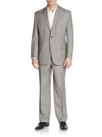 Shop Vince Camuto Modern-fit Melange Wool Suit In Medium Grey