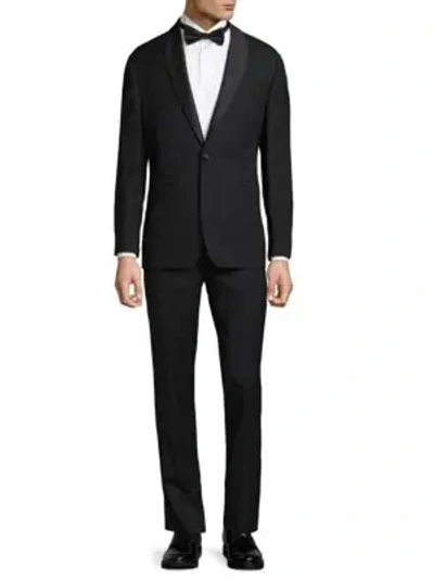 Shop Vince Camuto Slim-fit Wool Tuxedo In Black