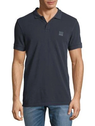 Shop Hugo Boss Pascha Slim-fit Cotton Polo In Navy