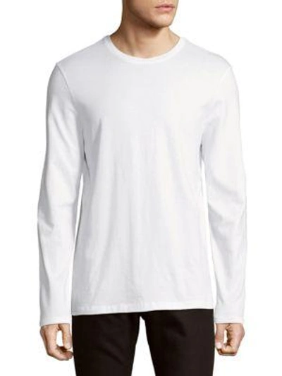 Shop Vince Clean Jersey Cotton Long-sleeve Tee In Optic White