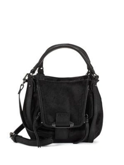 Shop Kooba Leather & Calf Hair Shoulder Bag In Black