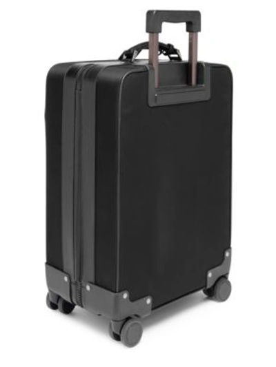 Shop Prada Tessuto Saffiano Leather Carry-on Suitcase In Black